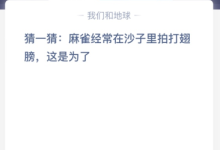 猜一猜:麻雀经常在沙子里拍打翅膀是为了？